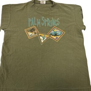 Vintage 90s Palm Springs Souvenir T Shirt Oneita USA Large Desert Graphic